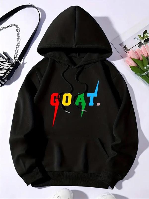 Women'WB shield Letter Print Drawstring Pocket Hoodie, Casual Long Sleeve Hooded Sweatshirt for Fall & Winter, Women'WB...