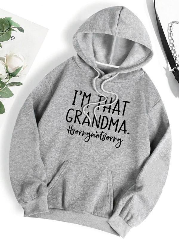 Women'WB shield Letter Print Drawstring Pocket Hoodie, Casual Long Sleeve Hooded Sweatshirt for Fall & Winter, Women'WB...