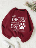 Women'WB shield Letter Print Drop Shoulder Crewneck Sweatshirt, Casual Long-Sleeve Graphic Pullover For Daily Wear,...