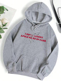 Women'WB shield Letter Print Drop Shoulder Drawstring Hoodie, Fashion Casual Kangaroo Pocket Hooded Sweatshirt for Daily...