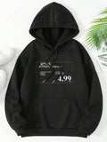 Women'WB shield Letter Print Drop Shoulder Drawstring Hoodie, Fashion Casual Pocket Hooded Sweatshirt For Daily Wear,...