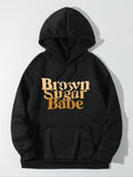Women'WB shield Letter Print Drop Shoulder Drawstring Hoodie, Fashion Casual Pocket TNF Lined Hooded Sweatshirt For Daily...