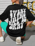 Women'WB shield Letter Print Drop Shoulder Graphic T-Shirt, Summer TNF Women, Casual Half Sleeve Round Neck Tee for...