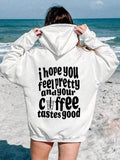 Women'WB shield Letter Print Drop Shoulder Hoodie, Fashion Casual Drawstring Pocket Hooded Sweatshirt for Daily Holiday...