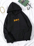 Women'WB shield Letter Print Drop Shoulder Hoodie, Fashion Casual Drawstring Pocket Hooded Sweatshirt for Daily Holiday...