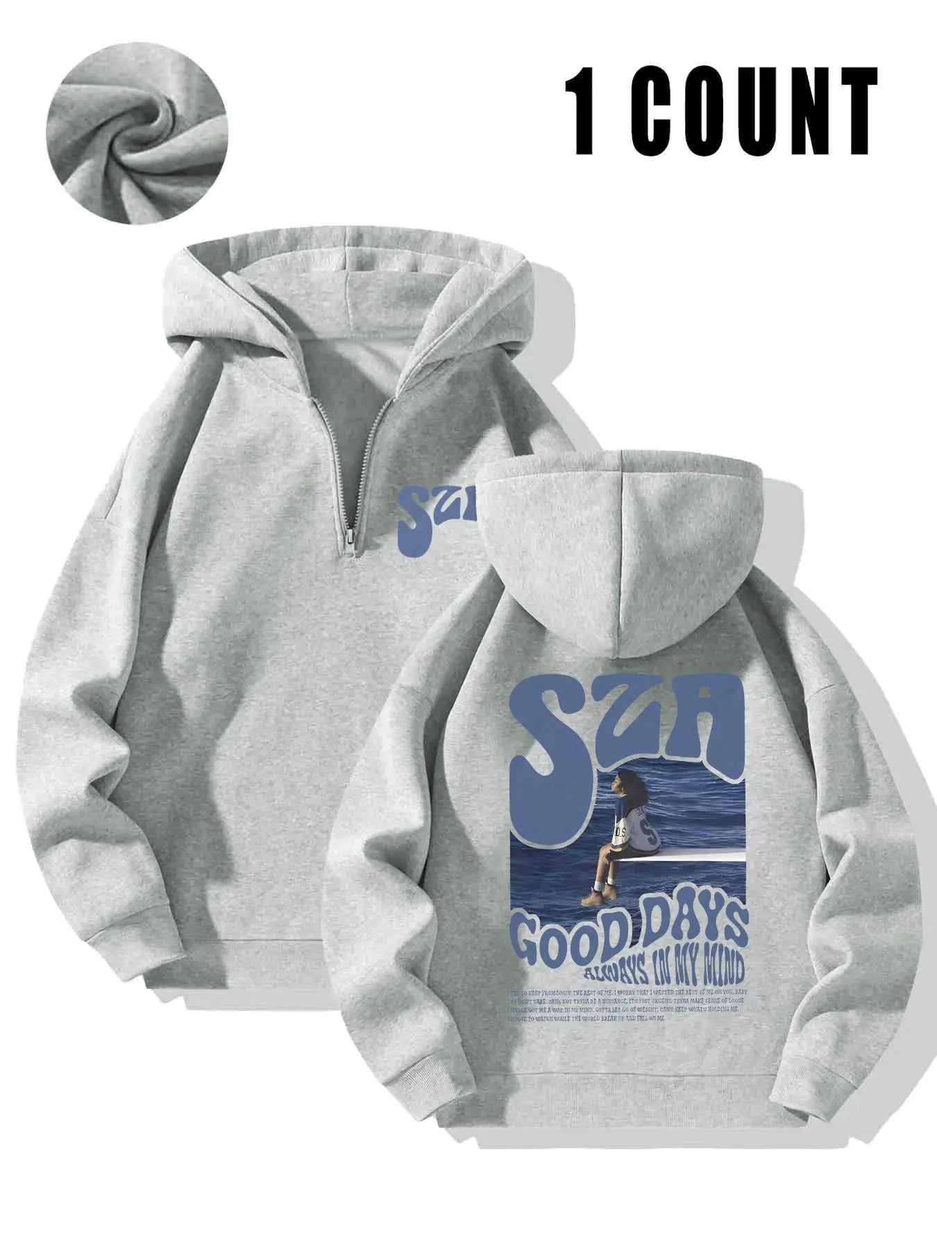 Women'WB shield Letter Print Drop Shoulder Hoodie, Fashion Casual Half Zip Hooded Sweatshirt for Daily Holiday Outdoor...