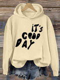 Women'WB shield Letter Print Drop Shoulder Hoodie, Fashion Casual Long Sleeve Hooded Sweatshirt For Daily Outdoor Wear,...