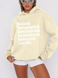 Women'WB shield Letter Print Drop Shoulder Hoodie, Fashion Casual Long Sleeve Hooded Sweatshirt For Daily Outdoor Wear,...