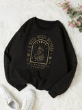 Women'WB shield Letter Print Drop Shoulder Long Sleeve Sweatshirt, Casual Crew Neck Pullover for Fall & Winter, Women'WB...