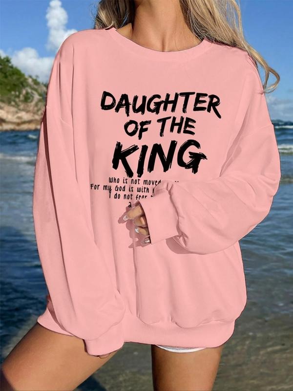 Women'WB shield Letter Print Drop Shoulder Pullover, Casual Long Sleeve Crew Neck Sweatshirt for Fall & Winter, Fashion...