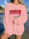 Women'WB shield Letter Print Drop Shoulder Pullover, Casual Long Sleeve Crew Neck Sweatshirt for Fall & Winter, Fashion...