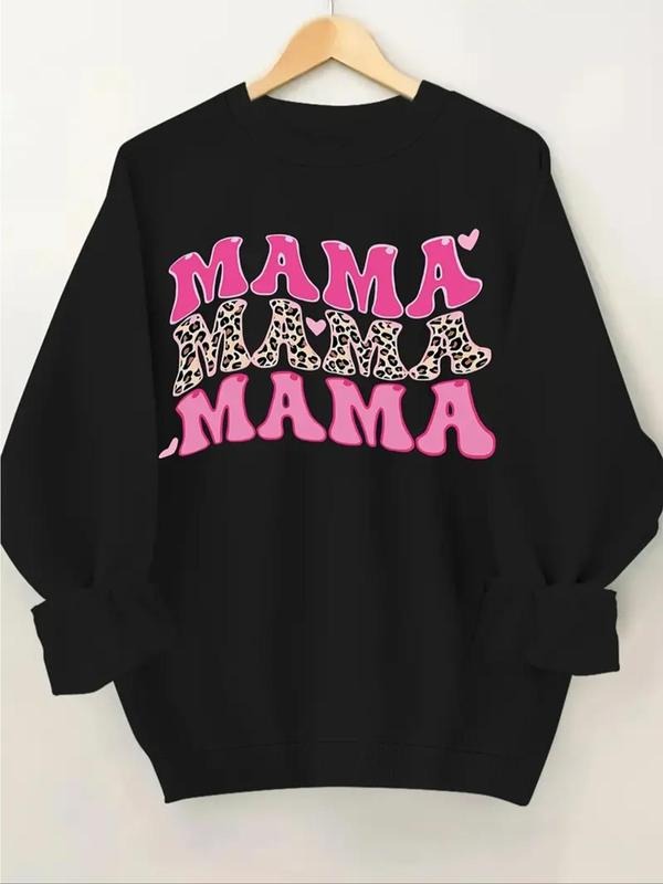 Women'WB shield Letter Print Drop Shoulder Pullover, Casual Long Sleeve Crew Neck Sweatshirt for Fall & Winter, Women'WB...