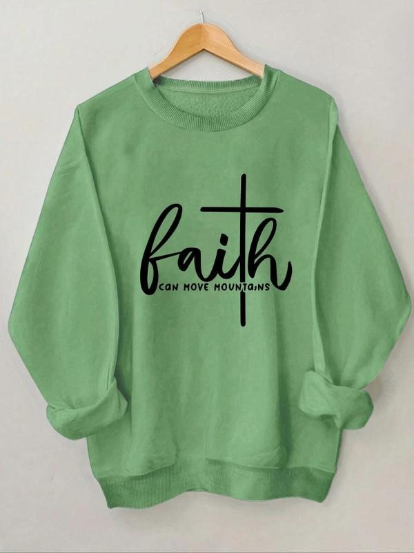 Women'WB shield Letter Print Drop Shoulder Sweatshirt, Casual Long-Sleeve Crew Neck Pullover For Fall & Winter, Fashion...