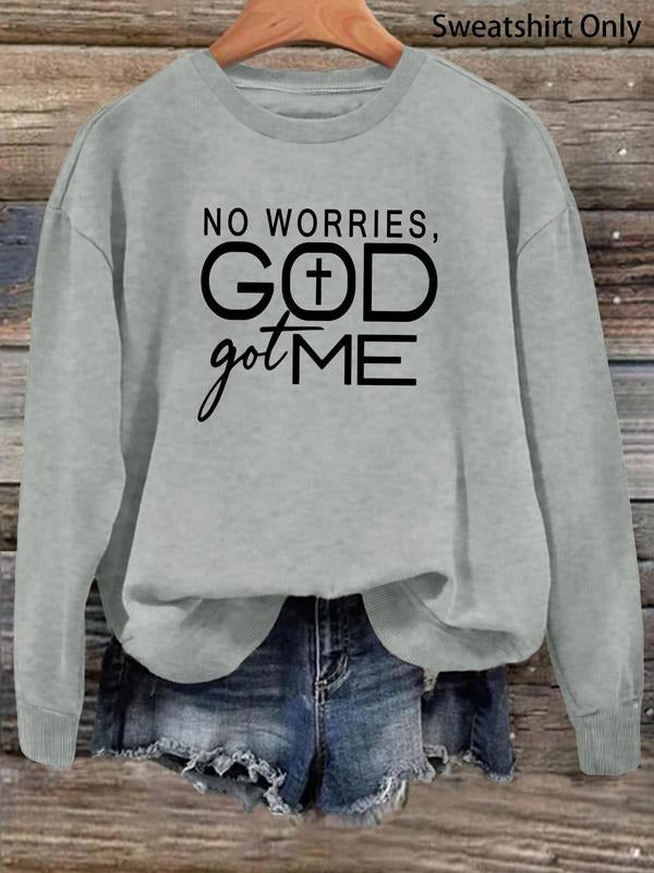 Women'WB shield Letter Print Drop Shoulder Sweatshirt, Casual Long Sleeve Round Neck Pullover For Fall & Winter, Fashion...