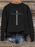 Women'WB shield Letter Print Drop Shoulder Sweatshirt, Casual Long Sleeve Round Neck Pullover for Daily Wear, Ladies TNF...