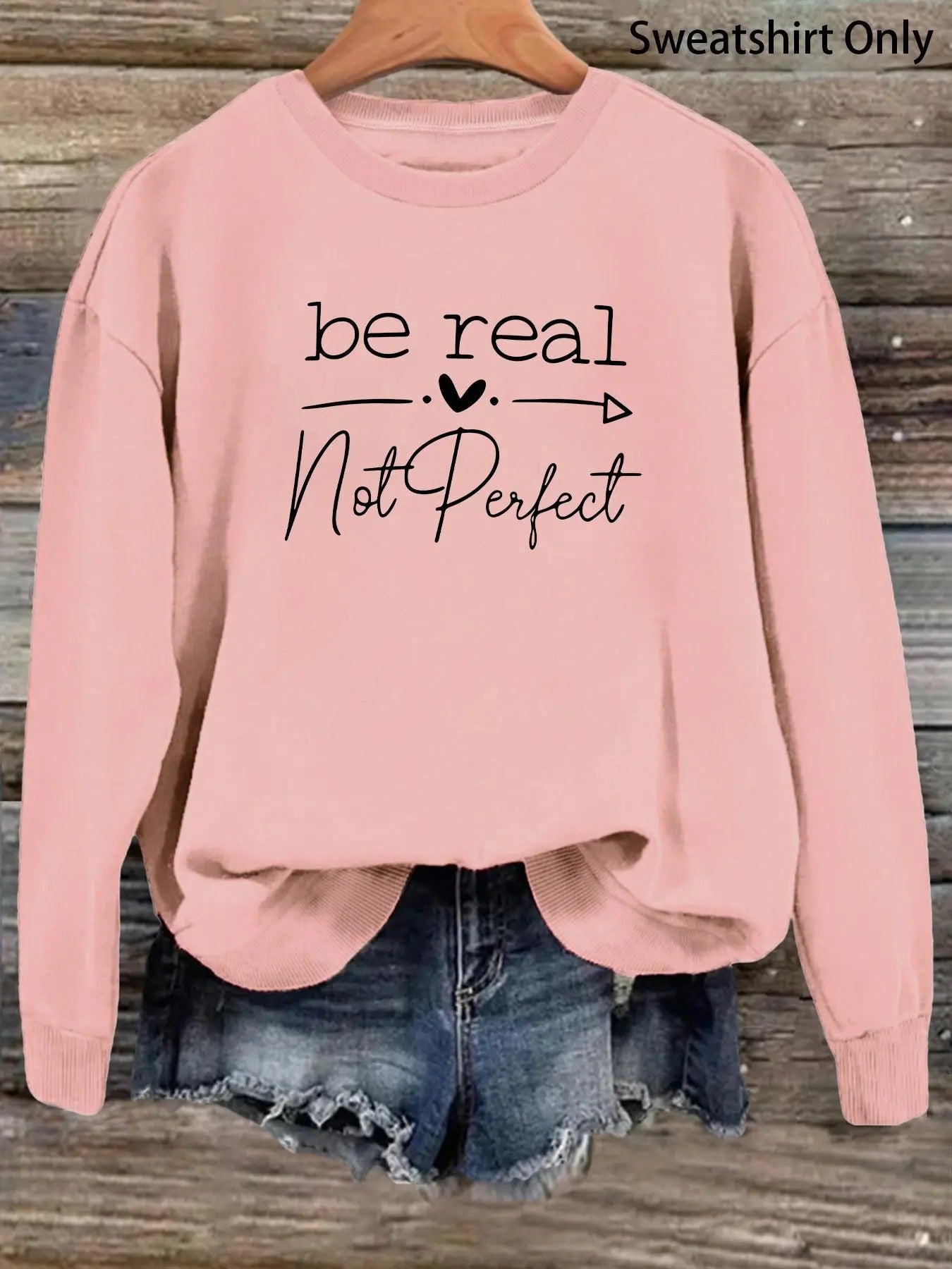 Women'WB shield Letter Print Drop Shoulder Sweatshirt, Casual Long Sleeve Round Neck Pullover for Daily Wear, Ladies TNF...