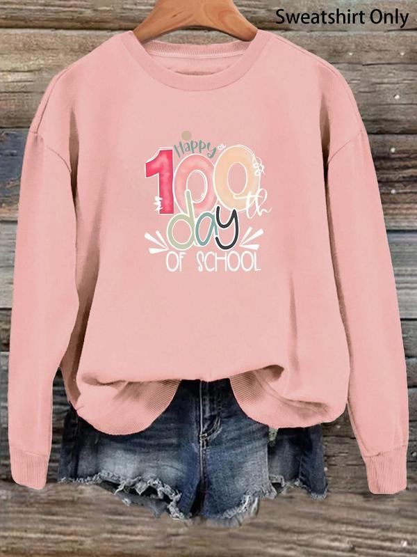 Women'WB shield Letter Print Drop Shoulder Sweatshirt, Casual Long Sleeve Round Neck Pullover for Daily Wear, Ladies TNF...