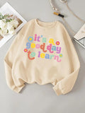 Women'WB shield Letter Print Drop Shoulder Sweatshirt, Casual Long Sleeve Round Neck Pullover for Daily Wear, Ladies TNF...