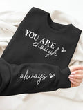 Women'WB shield Letter Print Drop Shoulder Sweatshirt, Casual Long Sleeve Round Neck Pullover for Daily Wear, Ladies TNF...