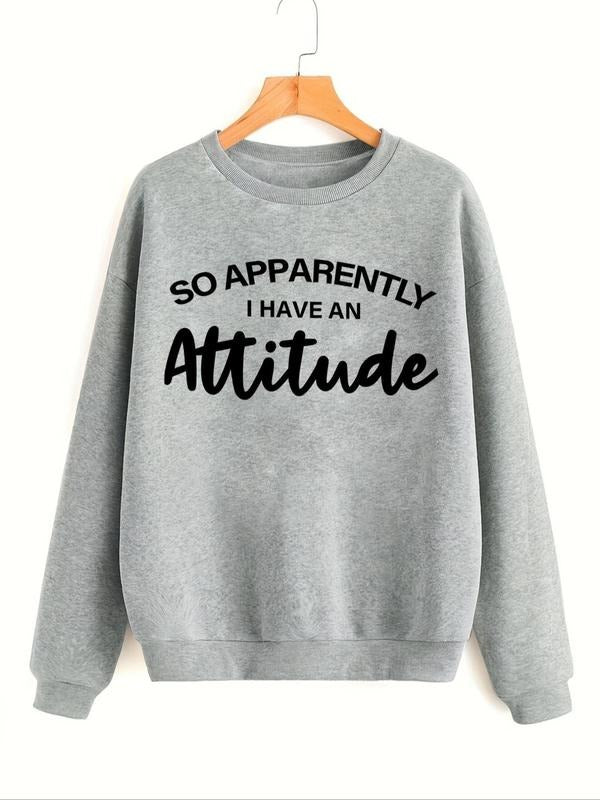 Women'WB shield Letter Print Drop Shoulder Sweatshirt, Casual Long Sleeve Round Neck Pullover for Fall & Winter, Ladies...