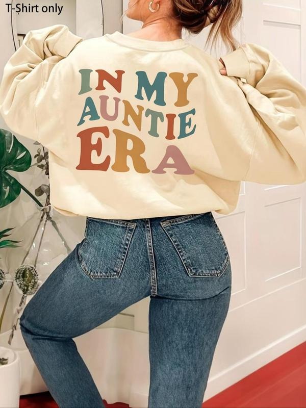 Women'WB shield Letter Print Drop Shoulder Sweatshirt, Casual Long Sleeve Round Neck Pullover for Fall & Winter, Ladies...