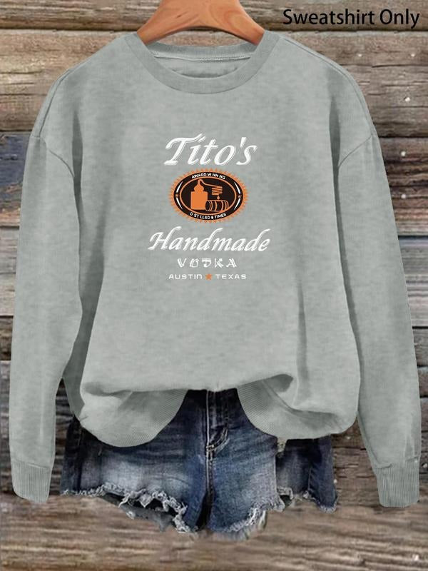 Women'WB shield Letter Print Drop Shoulder Sweatshirt, Casual Long Sleeve Round Neck Pullover for Fall & Winter, Ladies...