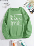 Women'WB shield Letter Print Drop Shoulder Sweatshirt, Casual Long Sleeve Round Neck Pullover for Fall & Winter, Ladies...