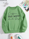 Women'WB shield Letter Print Drop Shoulder Sweatshirt, Casual Long Sleeve Round Neck Pullover for Fall & Winter, Ladies...