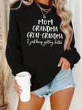 Women'WB shield Letter Print Drop Shoulder Sweatshirt, Casual Long Sleeve Round Neck Pullover for Fall & Winter, Ladies...