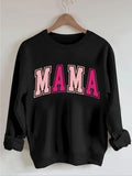Women'WB shield Letter Print Drop Shoulder Sweatshirt, Casual Long Sleeve Round Neck Pullover for Fall & Winter, Ladies...