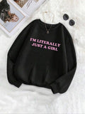 Women'WB shield Letter Print Drop Shoulder Sweatshirt, Casual Long Sleeve Round Neck Pullover for Fall & Winter, Ladies...