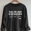 Women'WB shield Letter Print Drop Shoulder Sweatshirt, Casual Long Sleeve Round Neck Pullover for Fall & Winter, Ladies...