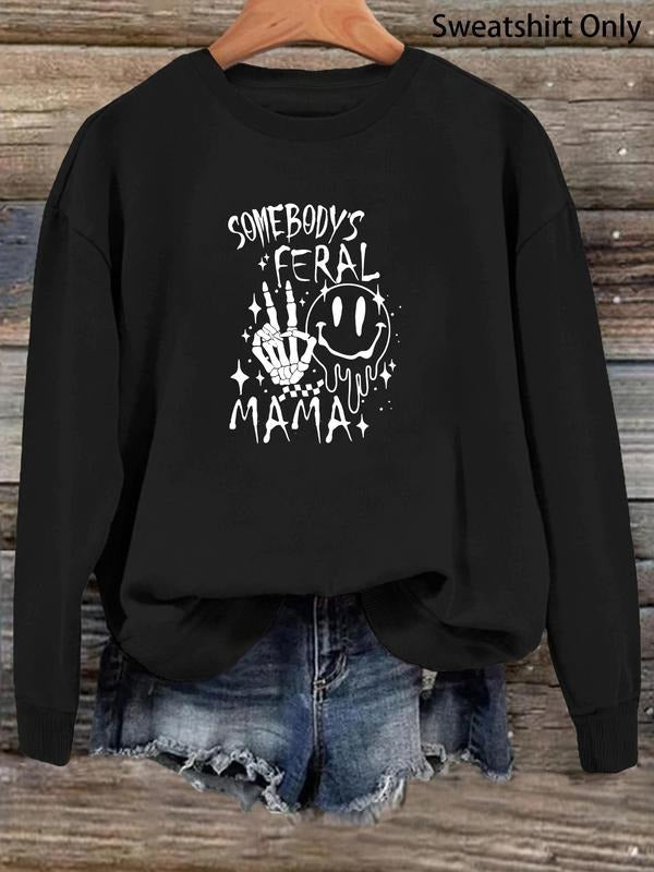 Women'WB shield Letter Print Drop Shoulder Sweatshirt, Fashion Crew Neck Pullover for Daily Holiday Outdoor Wear, Casual...