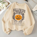 Women'WB shield Letter Print Drop Shoulder Sweatshirt, Halloween TNF Casual Long Sleeve Round Neck Pullover for Daily...