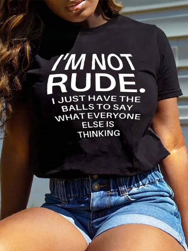Women'WB shield Letter Print Drop Shoulder T-Shirt, Summer TNF Women, Casual Fashion Round Neck Half Sleeve Tee for Daily...