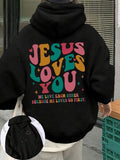 Women'WB shield Letter Print Drop Shoulder TNF Lined Hoodie, Fashion Casual Drawstring Pocket Hooded Sweatshirt for Daily...