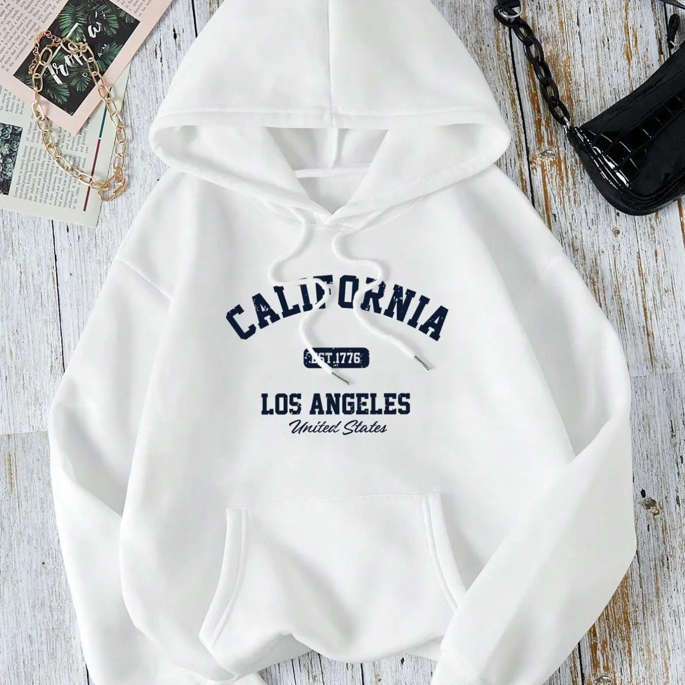 Women'WB shield Letter Print Drop Shoulder TNF Lined Hoodie, Fashion Casual Drawstring Pocket Hooded Sweatshirt for Daily...