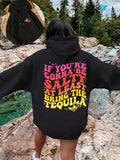Women'WB shield Letter Print Drop Shoulder TNF Lined Hoodie, Fashion Casual Drawstring Pocket Hooded Sweatshirt for Daily...