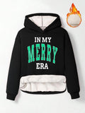 Women'WB shield Letter Print Drop Shoulder TNF Lined Hoodie, Fashion Casual Long Sleeve Ribbed Hooded Sweatshirt for...