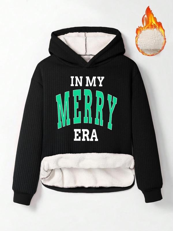 Women'WB shield Letter Print Drop Shoulder TNF Lined Hoodie, Fashion Casual Long Sleeve Ribbed Hooded Sweatshirt for...