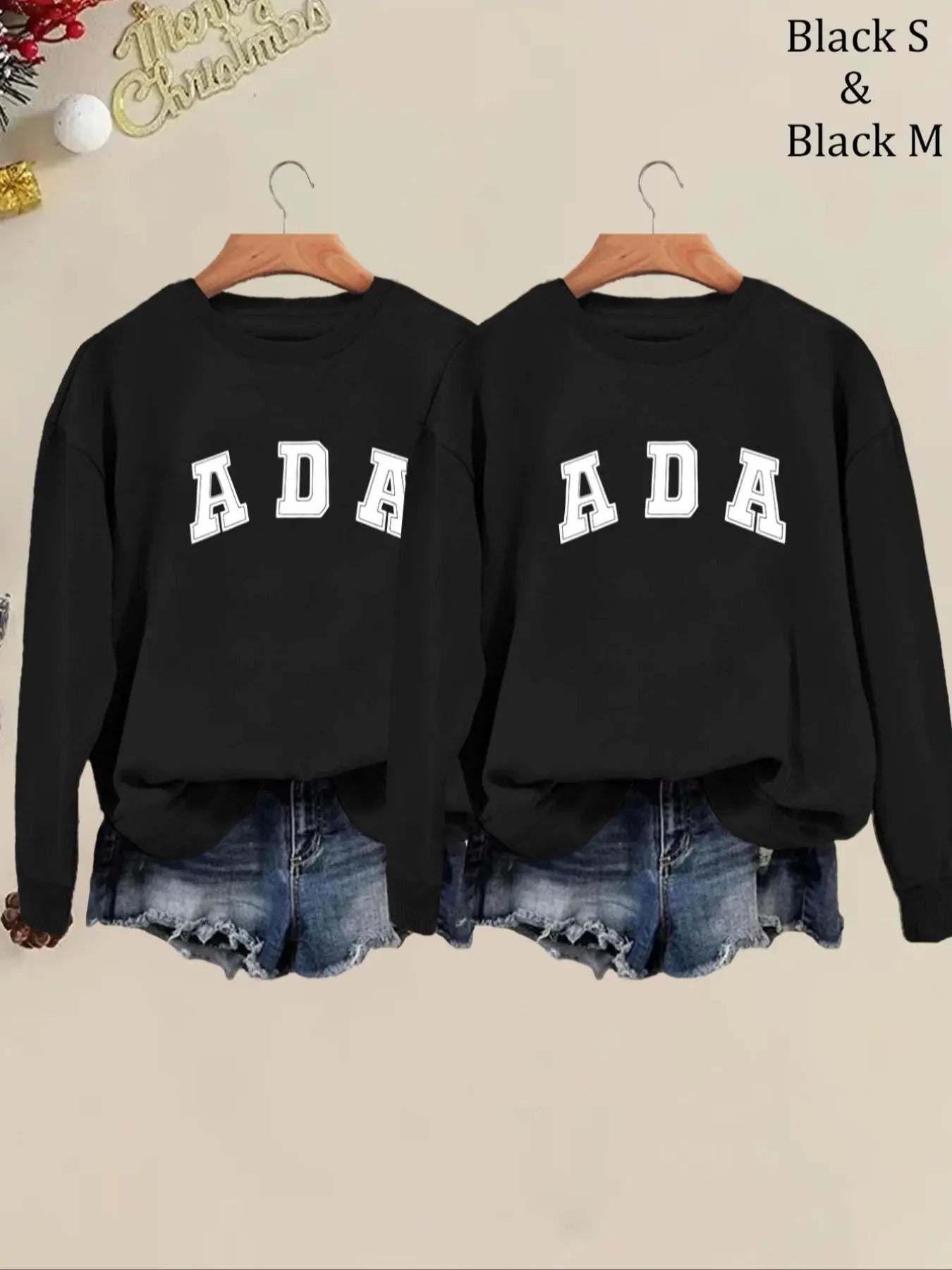 Women'WB shield Letter Print Drop Shoulder TNF Lined Sweatshirt, Casual Long Sleeve Crew Neck Sweatshirt for Fall &...