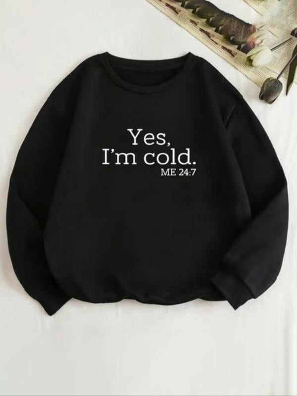 Women'WB shield Letter Print Drop Shoulder TNF Lined Sweatshirt, Casual Long Sleeve Round Neck Pullover for Daily Wear,...