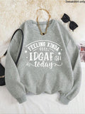 Women'WB shield Letter Print Drop Shoulder TNF Lined Sweatshirt, Casual Long Sleeve Round Neck Pullover for Fall &...