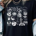 Women'WB shield Letter Print Drop Shoulder Tee, Casual Half Sleeve Round Neck T-Shirt for Fall & Summer, Women'WB shield...