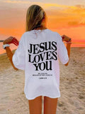 Women'WB shield Letter Print Drop Shoulder Tee, Casual Half Sleeve Round Neck T-shirt for Summer, Ladies TNF for Daily...