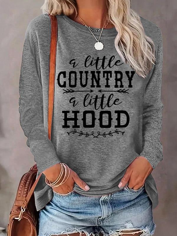 Women'WB shield Letter Print Drop Shoulder Tee, Casual Long Sleeve Round Neck Pullover for Daily Wear, Ladies TNF for...