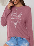 Women'WB shield Letter Print Drop Shoulder Tee, Casual Long Sleeve Round Neck T-shirt for Daily Wear, Ladies TNF for...