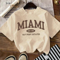 Women'WB shield Letter Print Drop Shoulder Tee, Casual Short Sleeve Round Neck T-shirt for Daily Wear, Women'WB shield...