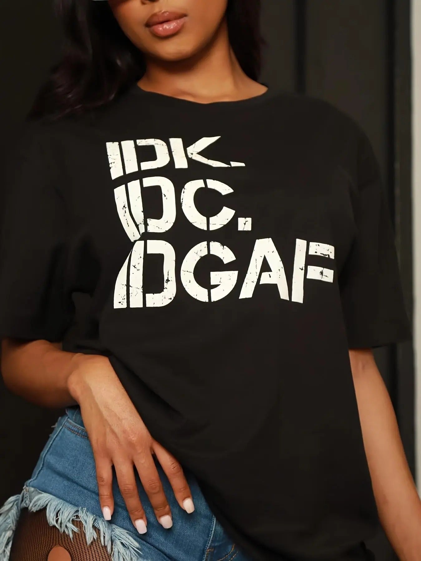Women'WB shield Letter Print Drop Shoulder Tee, Summer TNF Women, Casual Half Sleeve Round Neck T-Shirt for Summer,...