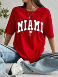 Women'WB shield Letter Print Drop Shoulder Tee, Summer TNF Women, Casual Half Sleeve Round Neck T-Shirt for Summer,...